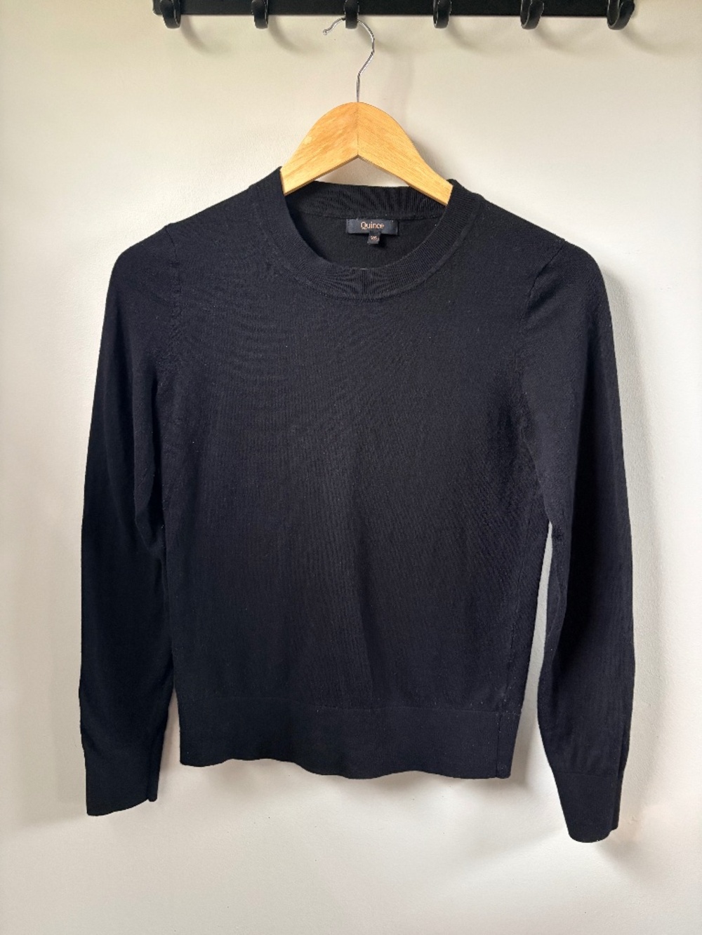 Quince Black Cashmere Cotton Blend Sweater XS